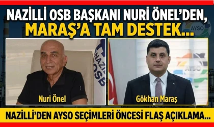 Nazilli OSB Başkanı Önel’den Maraş’a tam destek…